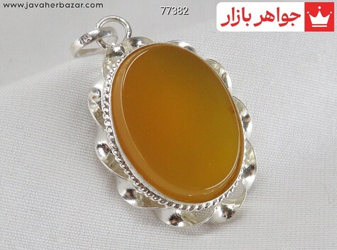 مدال نقره عقیق طرح ساناز [شرف الشمس] - 77382